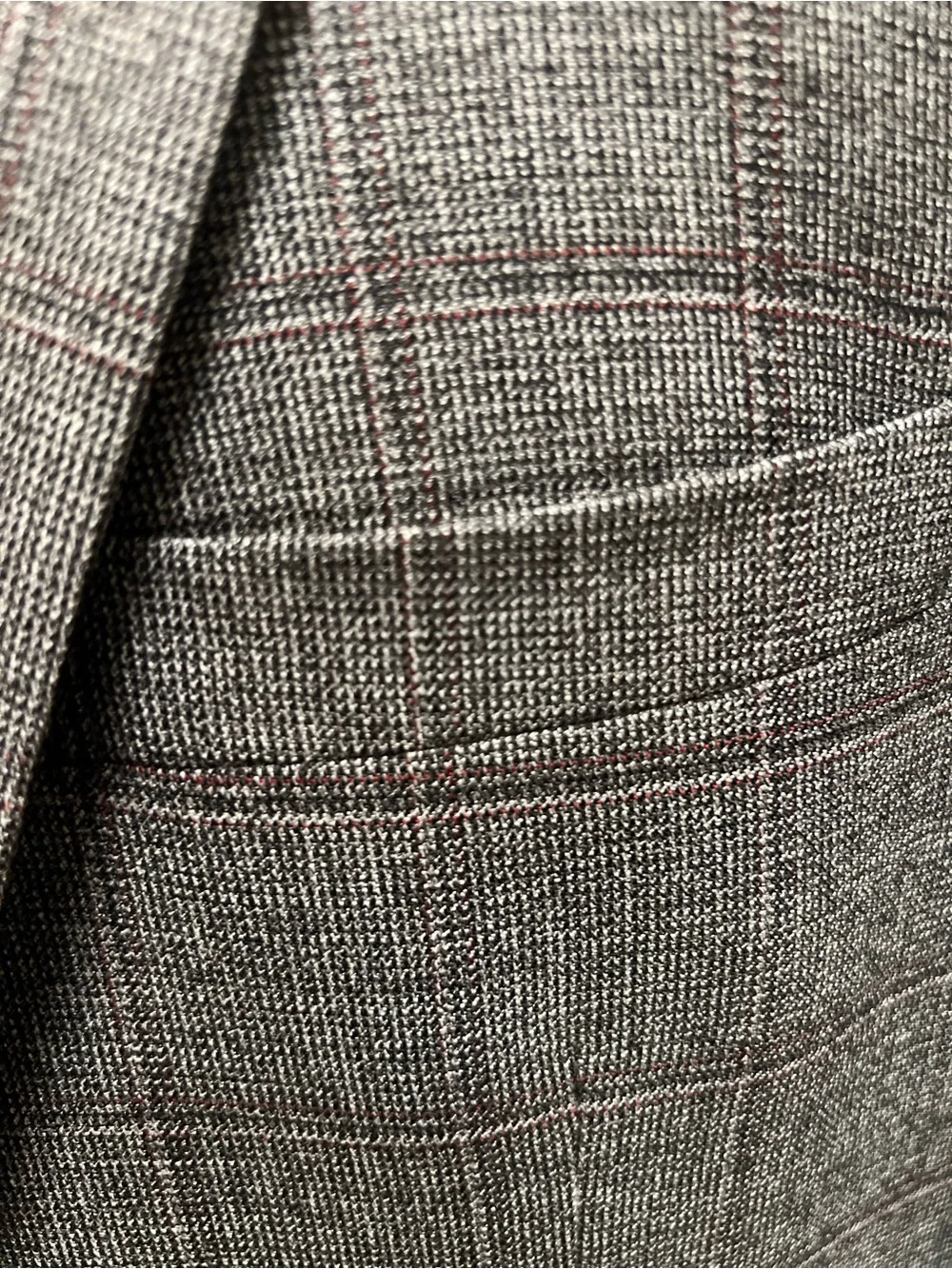 Jos A  Bank Window Pane Sport Coat Blazer Jacket 100% Wool Gray Men 44XL